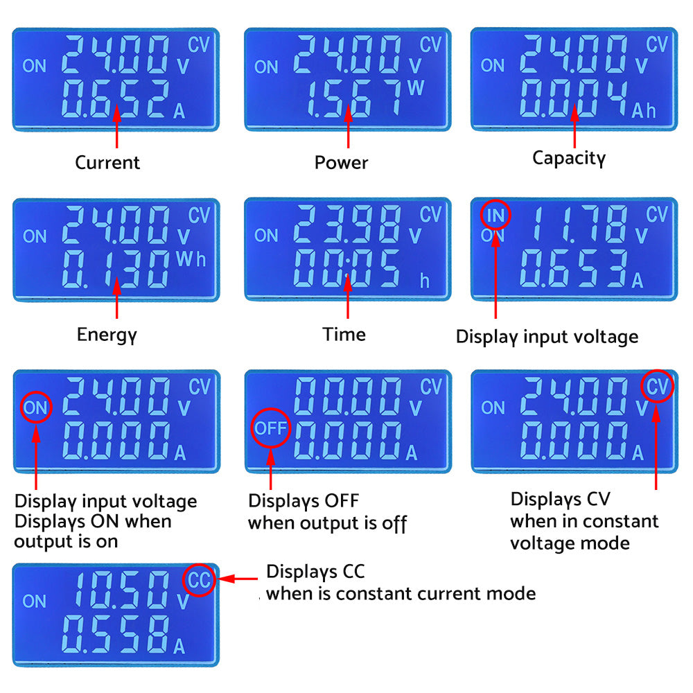 Buck Boost Converter Power Supply Module DC 5-30V LCD Adjustable Auto DC-DC AU
