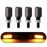 4x Motorcycle Indicator Turn Signal Blinkers Amber Mini LED Lights Suitable For All Motorcycles