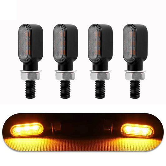 4x Motorcycle Indicator Turn Signal Blinkers Amber Mini LED Lights Suitable For All Motorcycles