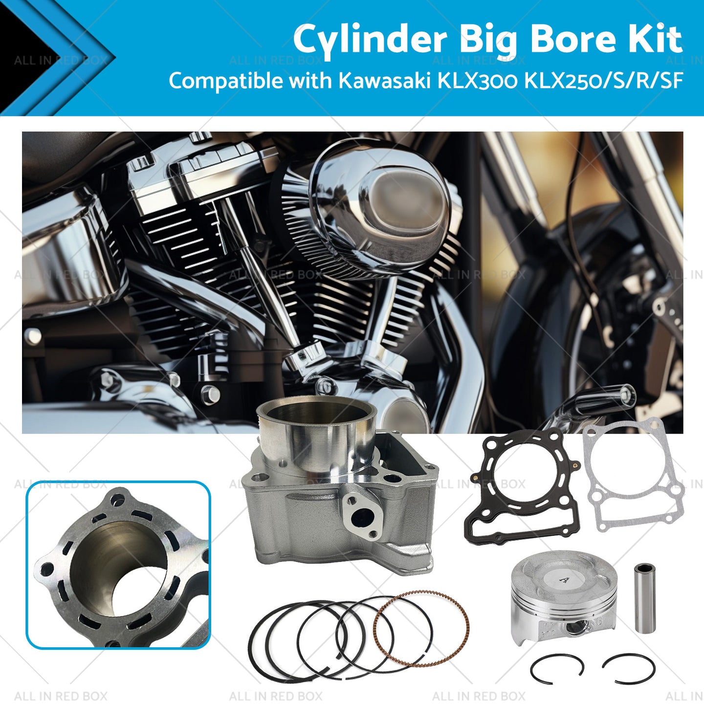 {{ 78mm Cylinder Big Bore Kit Suitable For Kawasaki KLX300 KLX250 S R SF 1993-2014 }} - Buy Car Parts Online at {{ Kaka Auto Parts }}.
