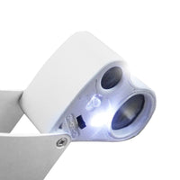 Jewelry Loupe Magnifier 30X 60X With LED Light 2 Lens Illuminated Jewelers Eye Loupe