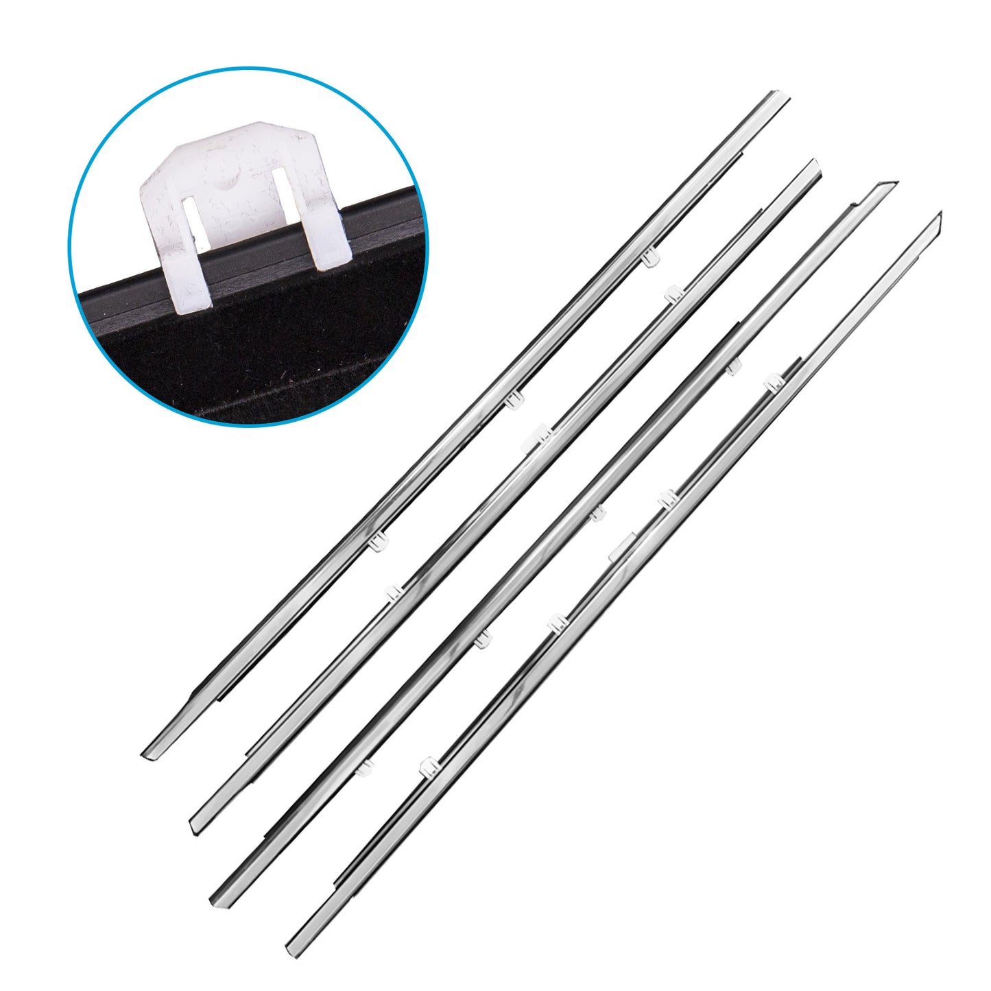 4x Window Glass Seal Weatherstrip Suitable For Honda Accord 2008-2013