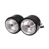 Black Twin Universal Headlight Dual Lamp Suitable For Motorcycle Street Fighter