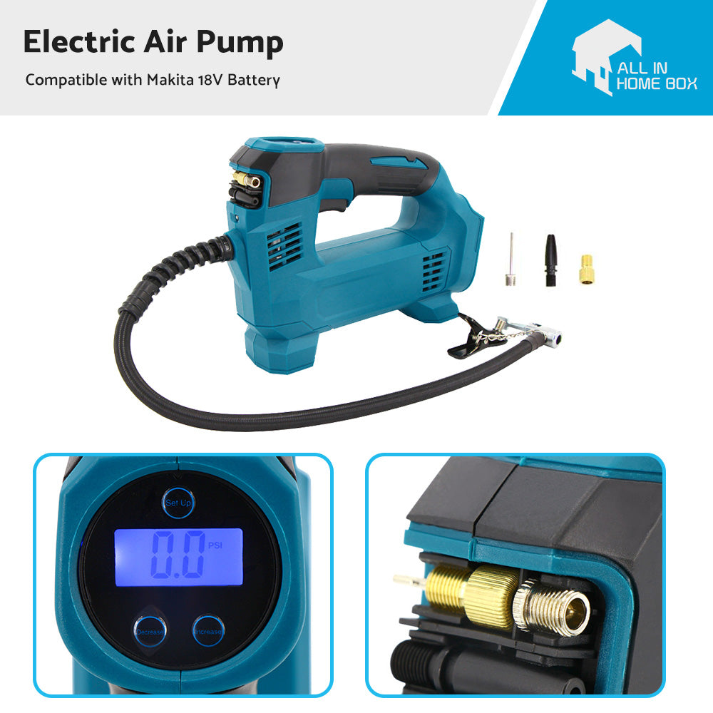{{ Cordless Digital Tyre LED Inflator Pump Tool Suitable For Makita 18V Battery }} - Buy Car Parts Online at {{ Kaka Auto Parts }}.