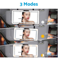 Car Sun Visor LED Makeup Cosmetic Mirror Set With 3-Type Light Touch Screen Suitable For Vehicle Use