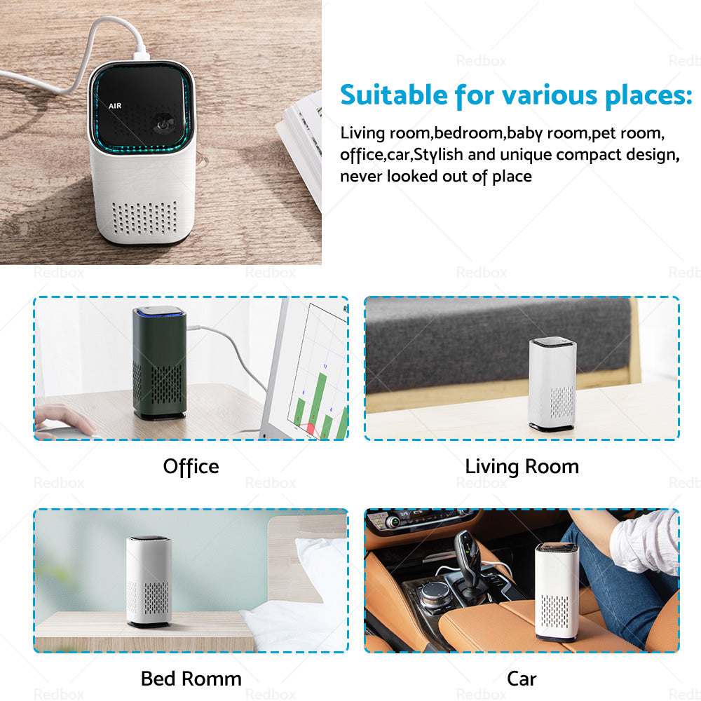 {{ USB Car Air Purifier HEPA Ionizer Portable Mini Car Room Air Cleaner Freshener }} - Buy Car Parts Online at {{ Kaka Auto Parts }}.