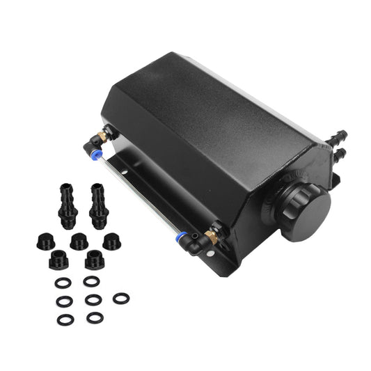 Universal 2L Coolant Radiator Overflow Recovery Tank Bottle Aluminum Black