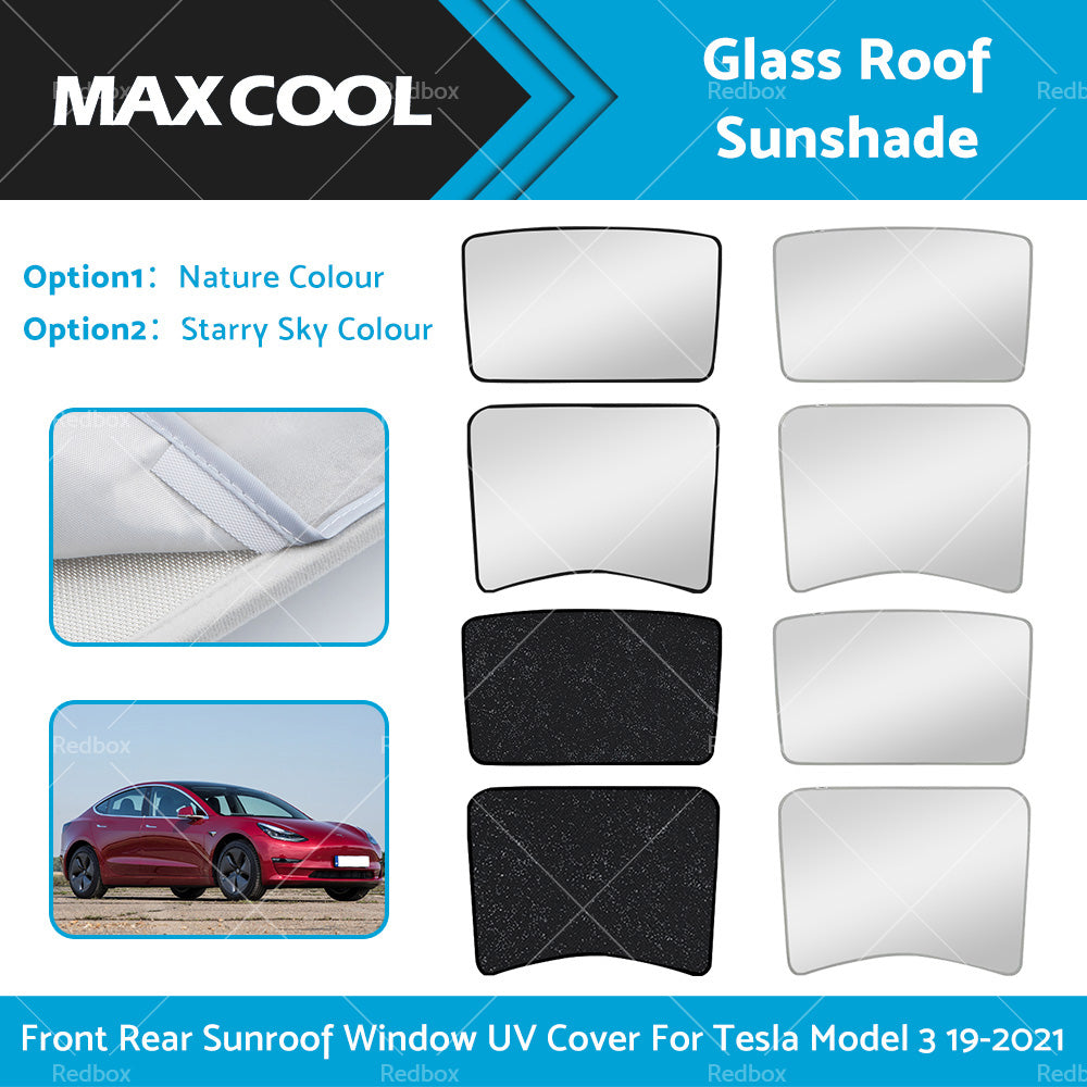{{ For Tesla Model 3 Glass Roof Sunshade Front Rear Sunroof Window UV Cover 19-2021 }} - Buy Car Parts Online at {{ Kaka Auto Parts }}.