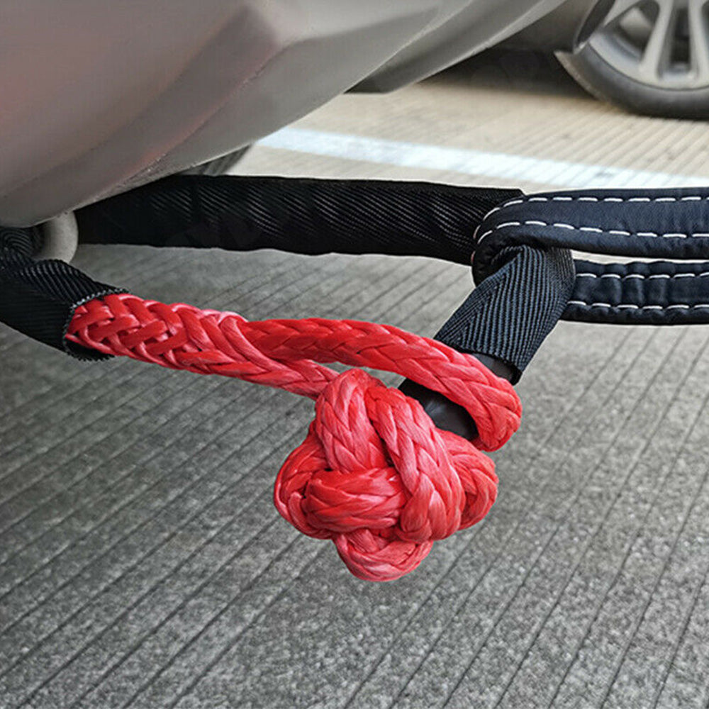 Recovery Pulley Kit Suitable For Winch Ropes 3/8 inch & 1/2 inch Soft Shackle Red & Black