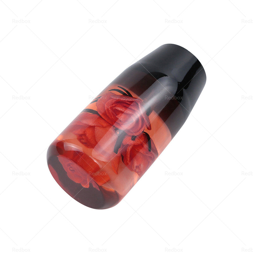 {{ 10CM Clear Red Real Flowers Manual Gear Stick Shift Knob Lever Shifter }} - Buy Car Parts Online at {{ Kaka Auto Parts }}.