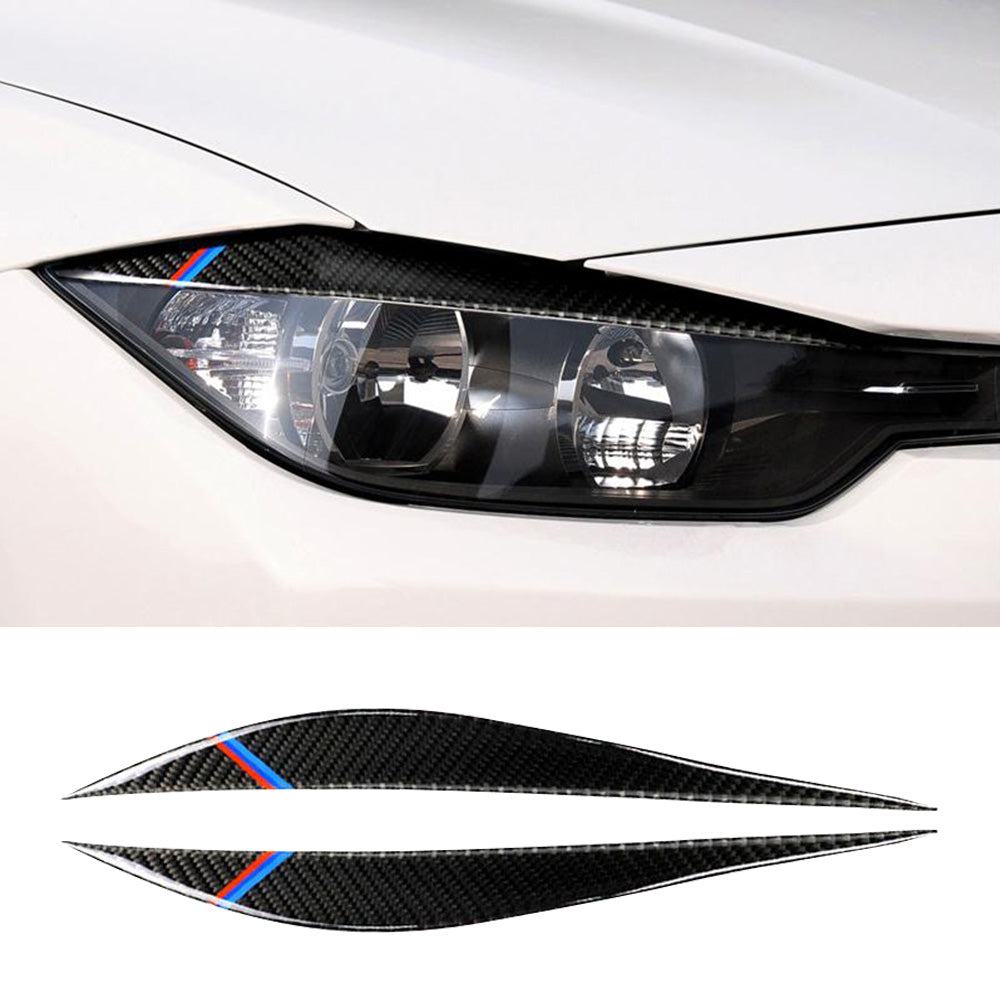 Carbon Fiber Eyelids Eyebrow Headlight Retrofit Accessories Suitable for BMW F30 3 Series