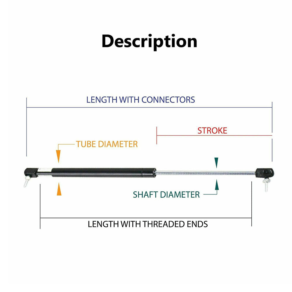 {{ Gas Strut 500mm-350N x2  8mm Shaft  Caravans, Trailers, Canopy, Toolboxes struts }} - Buy Car Parts Online at {{ Kaka Auto Parts }}.