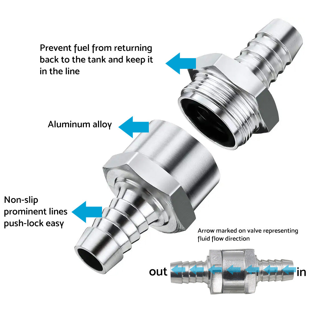 {{ 2x 3 8inch 10mm Inline Check Valve Fuel Petrol Diesel Gas Liquid One Way Non Return }} - Buy Car Parts Online at {{ Kaka Auto Parts }}.