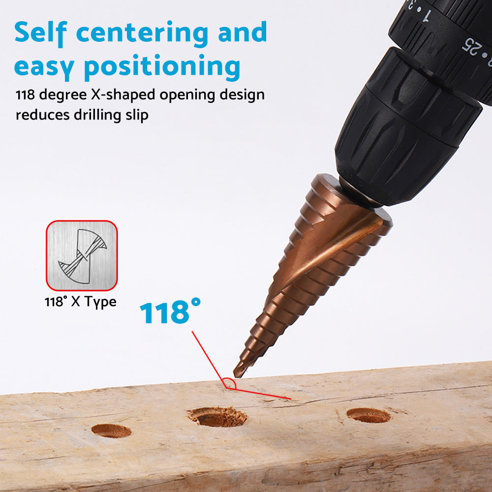 Cobalt Steel Step Cone Drill Bit Hole Cutter 4-12/20/32mm for Stainless Steel