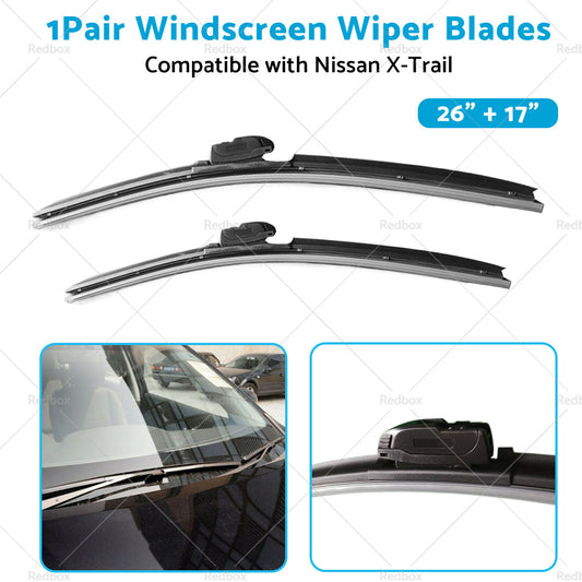 {{ Wiper Blades Suitable for Nissan X-Trail T32 2014-2022 Front Pair 26inch  17inch }} - Buy Car Parts Online at {{ Kaka Auto Parts }}.