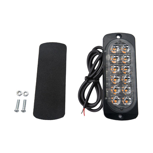 12 LED Strobe Light Emergency Warning Beacon White Amber 12V/24V