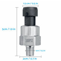 {{ 100PSI 5V 1 or 8NPT Stainless Steel Oil Fuel Air Pressure Transducer Sender Sensor }} - Buy Car Parts Online at {{ Kaka Auto Parts }}.