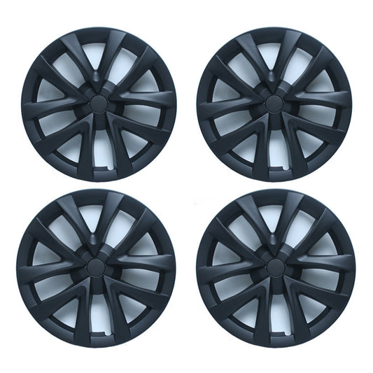 4x Matt Black Wheel Hub Caps Suitable For Tesla Model 3
