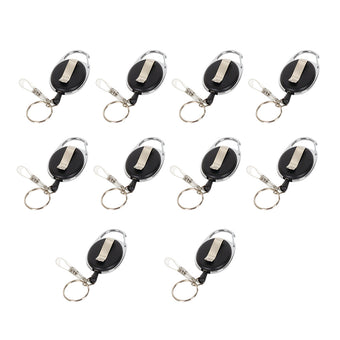 compare product 10X Key Rings Retractable Chain ID Pull Holder Reel Belt Clip Extend Recoil Oval
