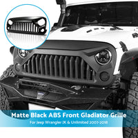 Black Front Gladiator Grille Vander Grill Suitable For Jeep Wrangler JK Unlimited 2007-2018