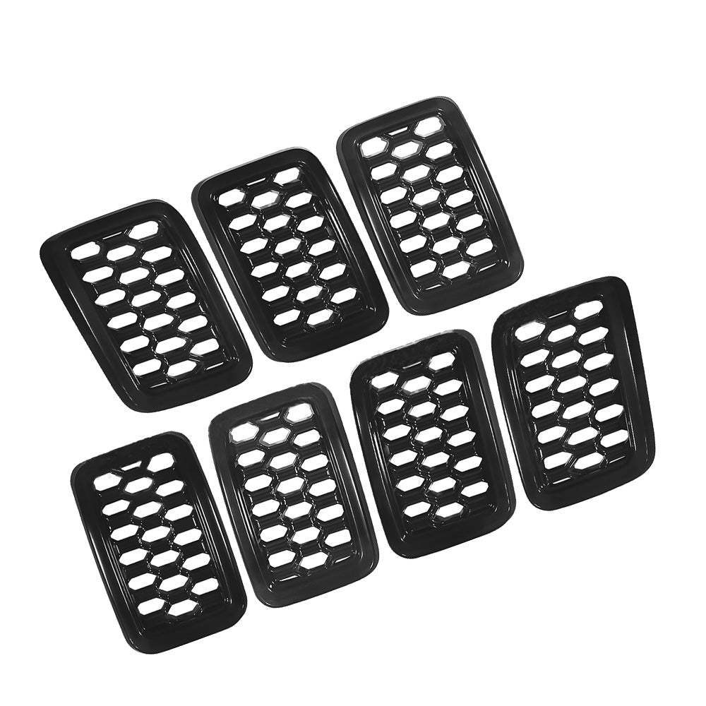 Front Grille Mesh Covers Inserts Suitable For Jeep Grand Cherokee 2017-2022 Black