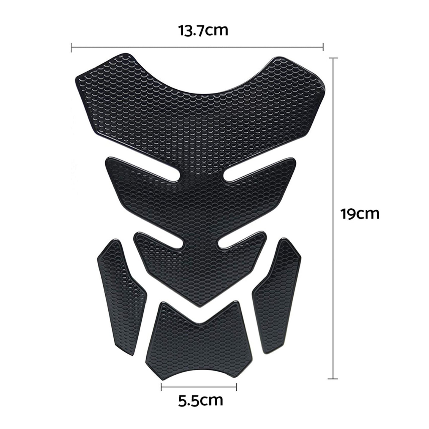 Wide Pure Black Motorcycle Gas Tank Pad Protector Decal Suitable For Motorbike