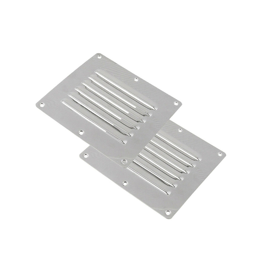 2x Stainless Steel Rectangular Air Vents Suitable For Caravan, Boat & Home Wall Installation