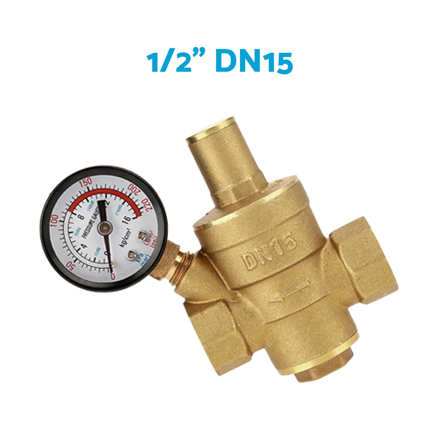 {{ DN15/20/25 Brass Adjustable Water Pressure Reducing Valve with Gauge }} - Buy Car Parts Online at {{ Kaka Auto Parts }}.