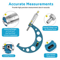 6x Precision Outside Micrometers 0-150mm Suitable For Machinist – Carbide 0.01mm
