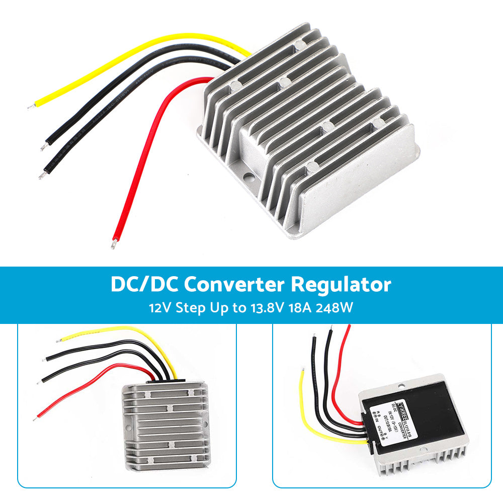 DC or DC Power Supply Converter Regulator 12V Step Up to 13.8V 18A 248W Waterproof