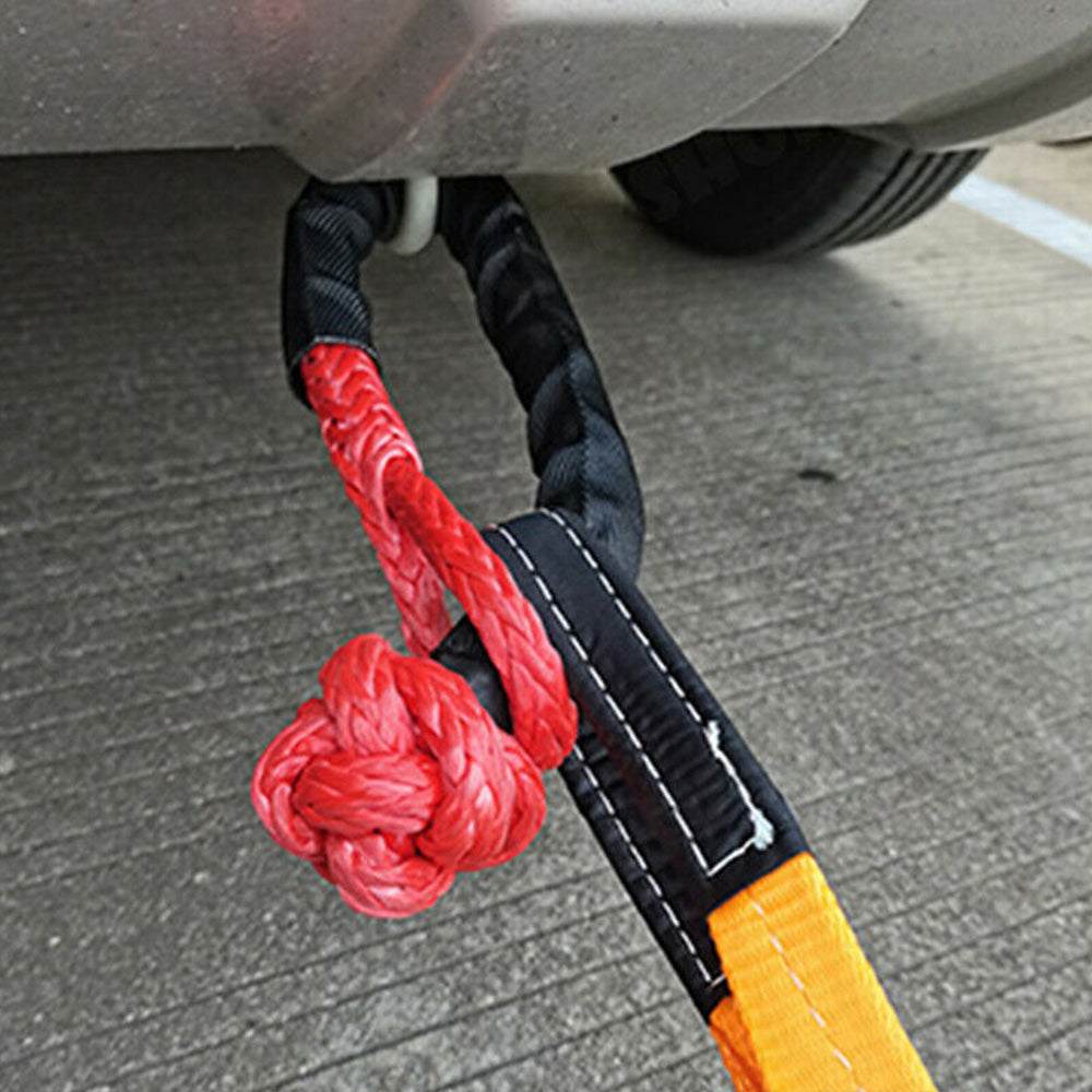 Recovery Pulley Kit Suitable For Winch Ropes 3/8 inch & 1/2 inch Soft Shackle Red & Black