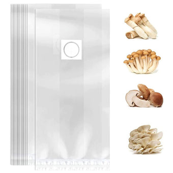 compare product Mushroom Growing Bags 50x Breathable Autoclavable Stand-Up Tear-Resistant Strong