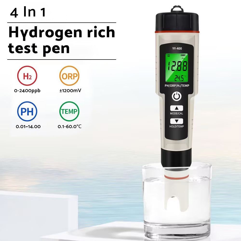 Portable 4 In 1 Hydrogen-Rich Test Pen PH ORP TEMP Water Quality Meter Tester