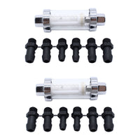 2x Reusable Washable Chrome Glass Inline Fuel Filter Suitable For 1/4 Inch, 5/16 Inch & 3/8 Inch Fuel Lines