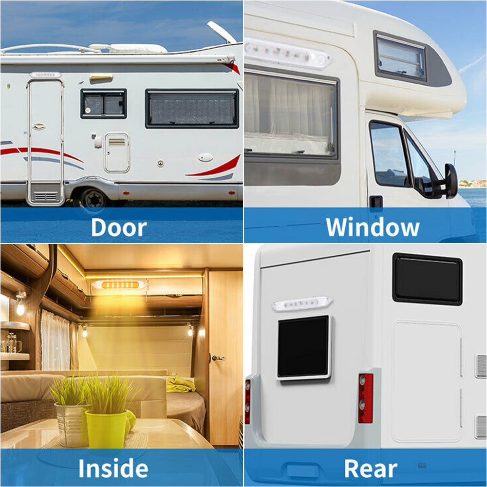 {{ 287MM DUAL LED BUG LIGHT 12/24V AWNING LIGHT AMBER/WHITE LIGHTS W/ SWITCH }} - Buy Car Parts Online at {{ Kaka Auto Parts }}.