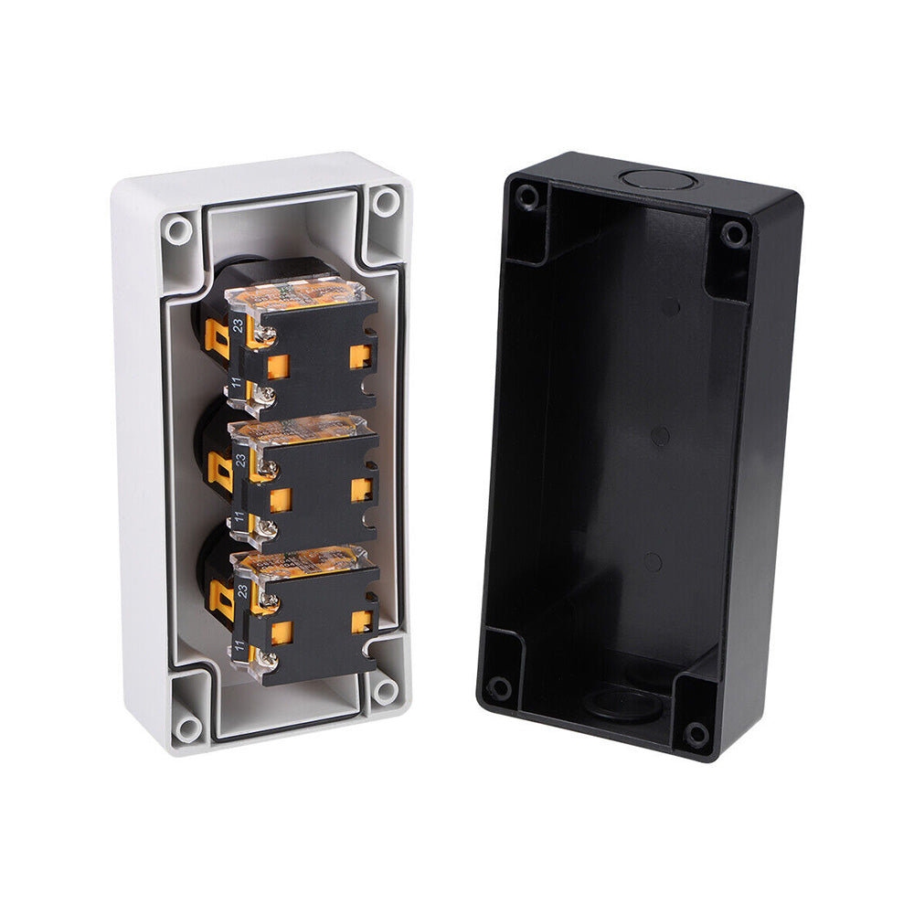 Push Button Switch Box With Red & Green Momentary NO NC Switches and Emergency Stop Suitable For Industrial Control