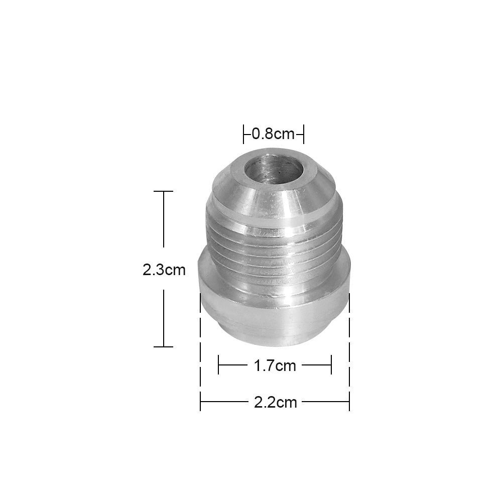 AN8 Male Aluminium Weld-On JIC Bungs x 2 Fitting -10AN JXSS032-10-A