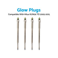 {{ 4Pcs Bosch Glow Plugs Suitable for Hilux KUN26 TD 1KD-FTV 3.0L 4cyl 2005-2015 }} - Buy Car Parts Online at {{ Kaka Auto Parts }}.