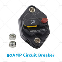 {{ 15/20/25/30/40/50A AMP Circuit Breaker Waterproof 12V 32V DC Manual Reset }} - Buy Car Parts Online at {{ Kaka Auto Parts }}.