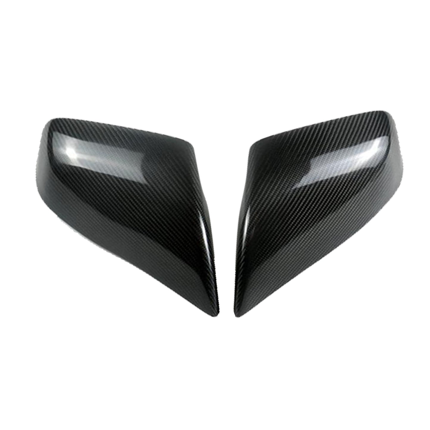 2x Real Carbon Fiber Wing Side Mirror Cover Trim Suitable For Tesla Model S 2012-2020