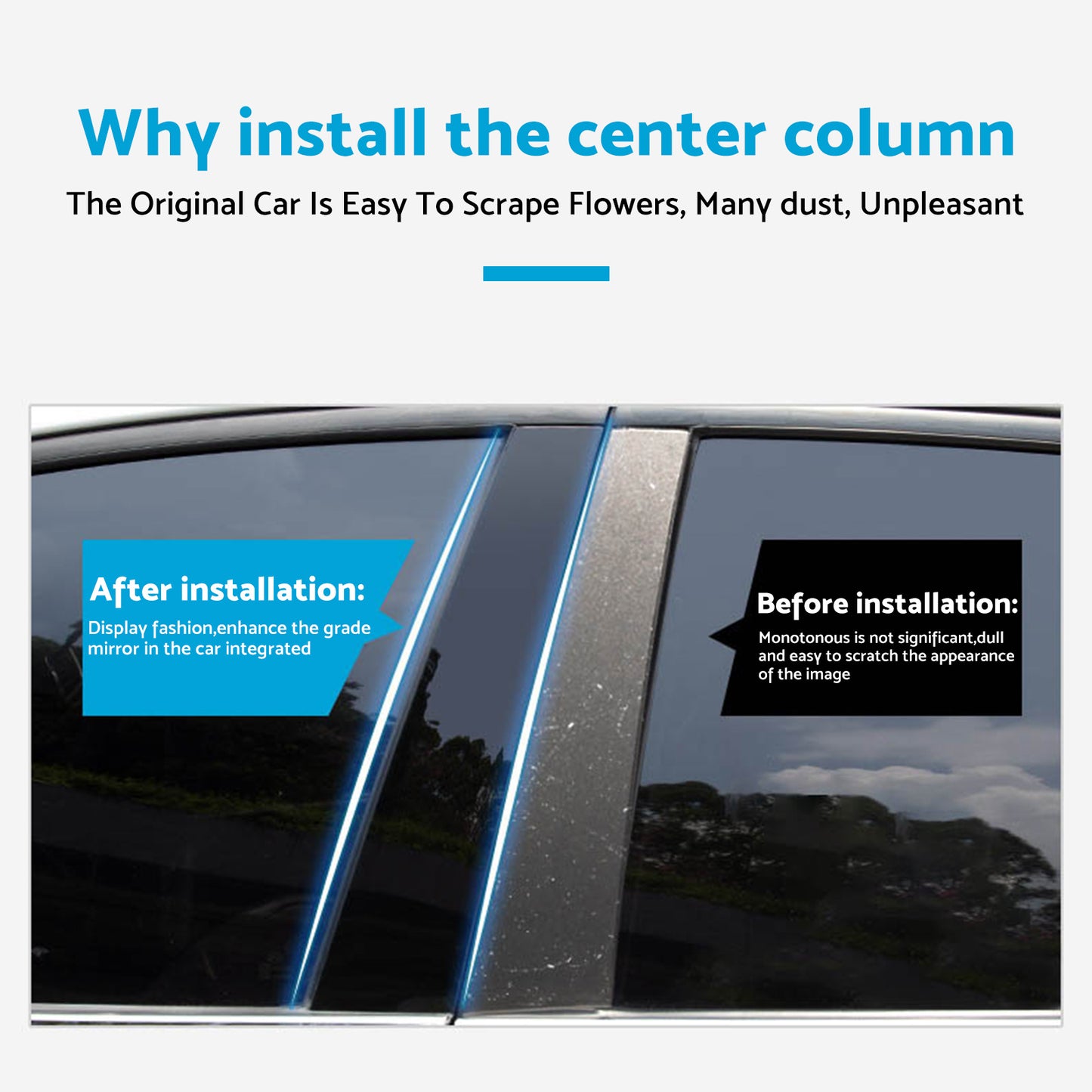 6x Black Pillar Post Cover Trims Suitable For Honda Civic 2022