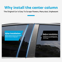 6x Black Pillar Post Cover Trims Suitable For Honda Civic 2022