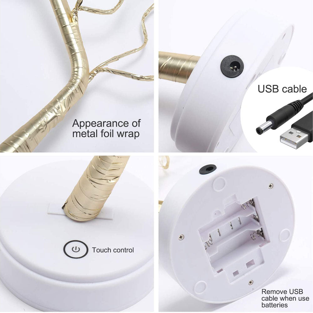 {{ Battery Powered USB LED Fairy Tree Light Copper Wire Home Party Decoration Lamp }} - Buy Car Parts Online at {{ Kaka Auto Parts }}.