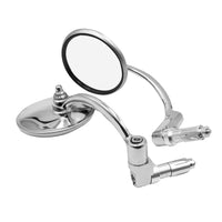 Chrome Round Rearview Bar End Mirror Suitable For Motorcycle / Chopper / Racer