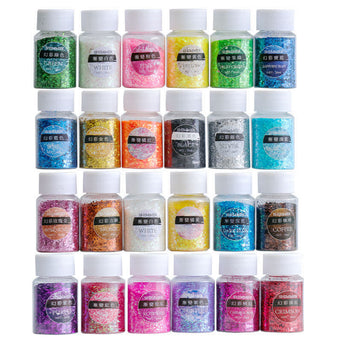 compare product 24x 20ml Colors Glitter Pigment Powder Suitable For Resin Epoxy Crafts