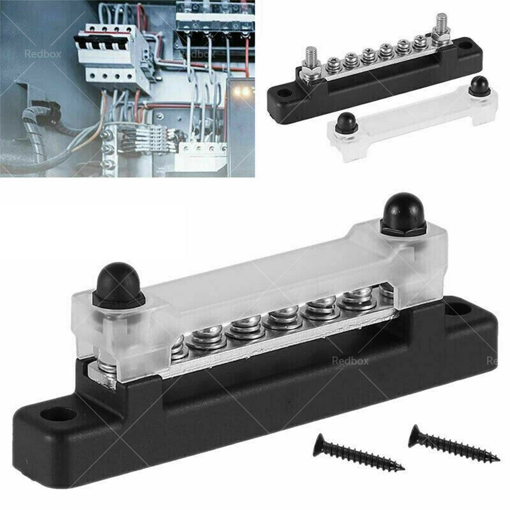 {{ 1 Red  and  1 black Bus Bar Power Distribution Terminal Block 6 Way 12V 150A Rated }} - Buy Car Parts Online at {{ Kaka Auto Parts }}.