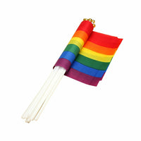 100x Small Rainbow Pride Flags Suitable For Gay, Lesbian & LGBT – 14x21cm Mini Hand Waving Flags