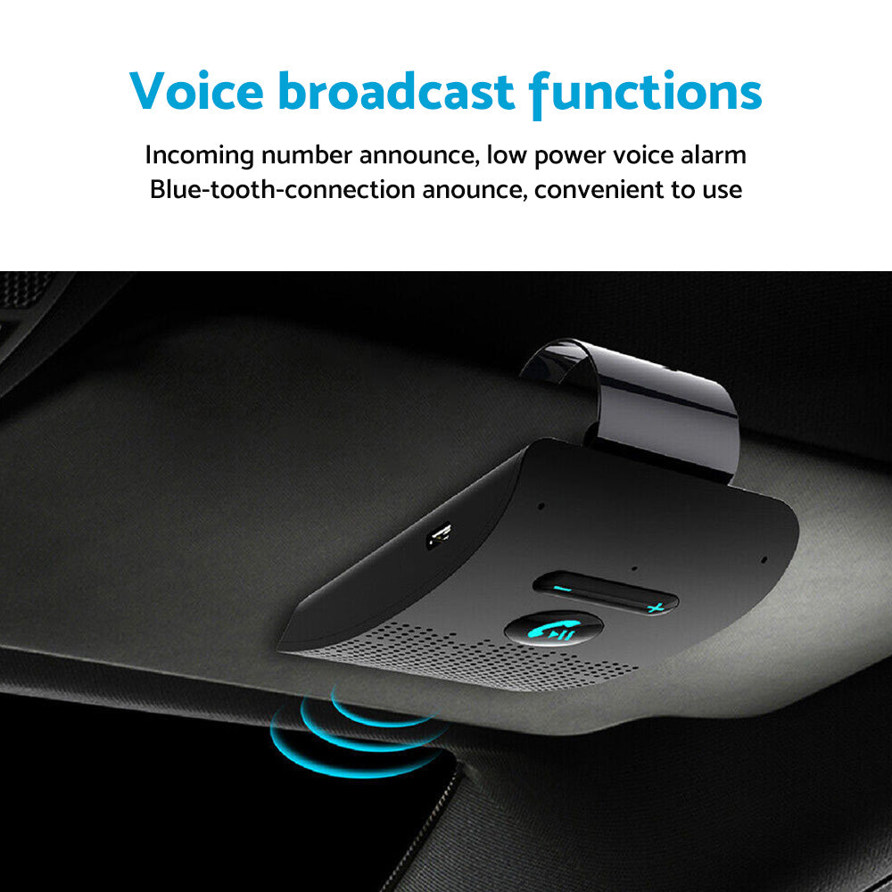 Wireless Car Bluetooth Handsfree Speaker Phone With Sun Visor Clip Black