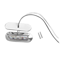 10x White 4-LED Side Marker Clearance Lamps Suitable For Truck / Trailer / Lorry Chrome Housing