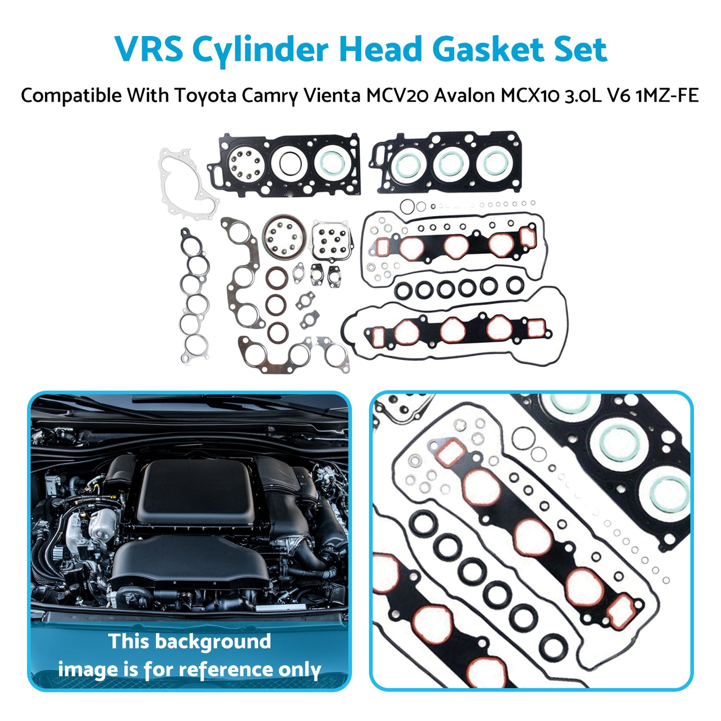 {{ VRS Cylinder Head Gasket Set Suitable for Toyota Camry Vienta Avalon 3.0L 1MZ-FE }} - Buy Car Parts Online at {{ Kaka Auto Parts }}.